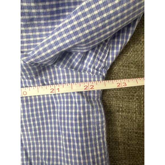 Daniel Cremieux Mens Signature Collection Blue Gingham Button-Down Shirt Medium - Picture 6 of 7